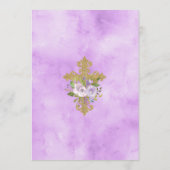 Paarse Peonies Girl Baptisme Aangepast 5x7 eveneme Menu (Achterkant)