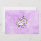 Paarse Peonies Girl Baptisme Foto Bedankkaart (Achterkant)