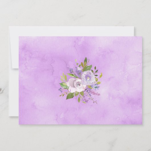 Paarse Peonies Girl Baptisme Foto Bedankkaart (Achterkant)