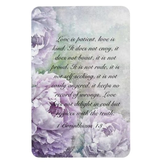 Paarse Peonies Love is Patiënt Love is Sind Magneet (Verticaal)