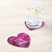 Paarse peony bruiloft valentijn hart kartonnen onderzetters (Insitu)