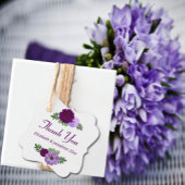 Paarse Peony Floral Wedding Bedankjes Labels