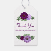 Paarse Peony Floral Wedding Cadeaulabel (Achterkant)