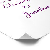 Paarse Peony Floral Wedding Poster (Hoek)