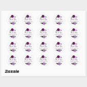Paarse Peony Floral Wedding Ronde Sticker (Vel)