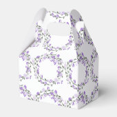 Paarse Peony Floral Wreath Wedding Bedankdoosjes (Achterkant)