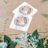 Paarse Peony Floral Wreath Wedding Kartonnen Onderzetters