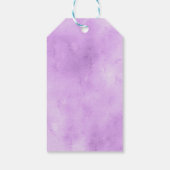 Paarse Peony Girl Baptism Paars & Gold Favor Cadeaulabel (Achterkant)