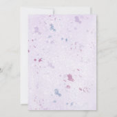 Paarse Peony Gold Brunch & Bubble Invites Kaart (Achterkant)