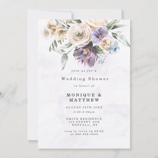 Paarse Peony Wildflower Weddenshow (Voorkant)