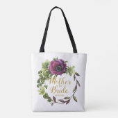 Paarse Peony Wreath Moeder van de Bride ID456 Tote Bag (Achterkant)
