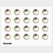 Paarse Peony Wreath Moeder van de Groom ID456 Ronde Sticker (Vel)