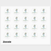 Paarse peperbloemen Baby shower Dank je wel Ronde Sticker (Vel)