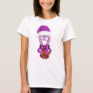 Paarse Pepermunt Kerst Kerststok T-shirt