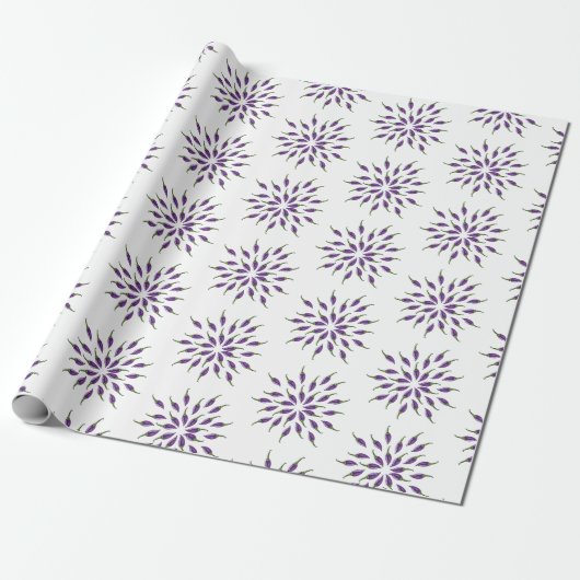 Paarse pepers mandala kunst cadeaupapier (Uitgerold)