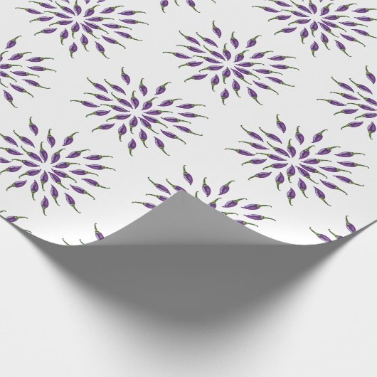 Paarse Peppers mandala Art Cadeaupapier (Hoek)