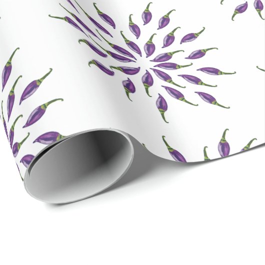 Paarse Peppers mandala Art Cadeaupapier (Rol Hoek)
