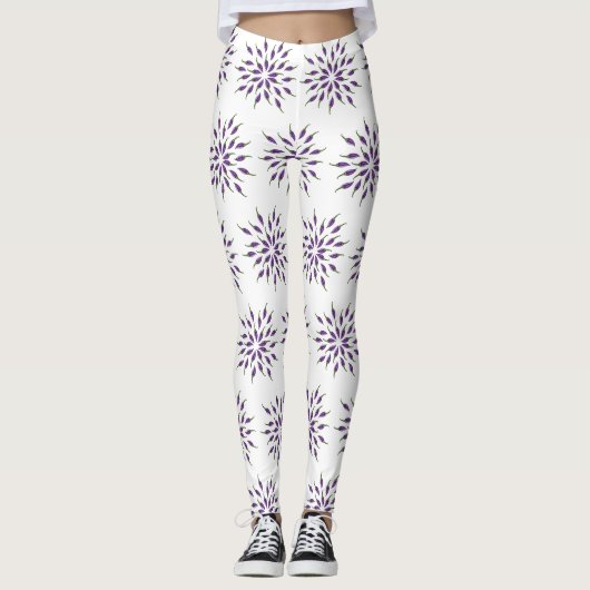 Paarse Peppers mandala Art Leggings (Voorkant)