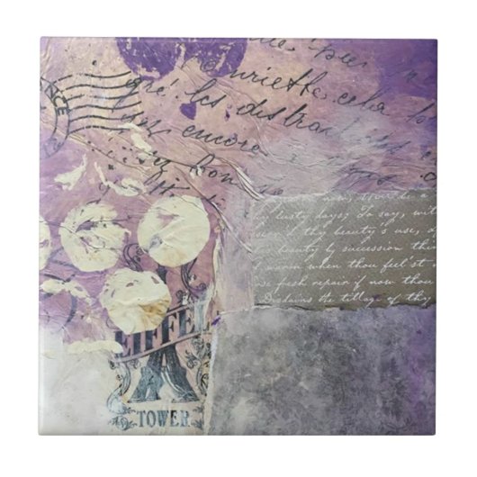 Paarse percelen - tegeltje (Voorkant)