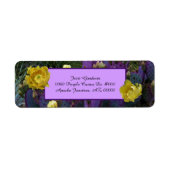 Paarse perenkruid met gele bloemen etiket (Voorkant)