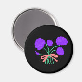 Paarse perfectie boeket magneet (Voorkant / Achterkant)