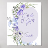 Paarse Peri Bloemen Hand Lettered Kaarten & Gesche Poster (Voorkant)