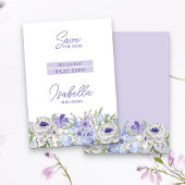 Paarse Peri Girly Bloemen Mis Quince Save The Date