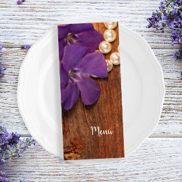 Paarse Periwinkle Barn Wood Country Weddenschap Me Menu