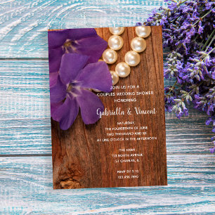 Paarse Periwinkle Barn Wood Couples Weduwen Shower Kaart