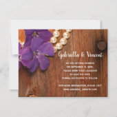 Paarse Periwinkle Barn Wood Wedding Save the Date Magnetische Uitnodiging (Voorkant)