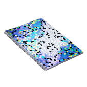 Paarse Periwinkle Blue en Black Mosaic Pattern Notitieboek (Rechterzijde)
