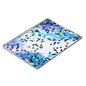 Paarse Periwinkle Blue en Black Mosaic Pattern Notitieboek (Linkerzijde)