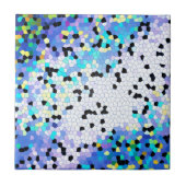 Paarse Periwinkle Blue en Black Mosaic Pattern Tegeltje (Voorkant)