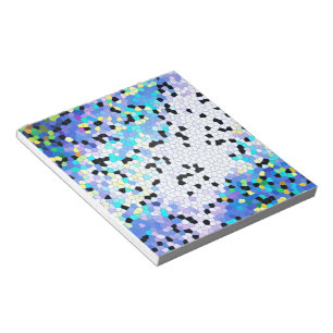 Paarse Periwinkle Blue en zwart-mozaïeknotebook Notitieblok