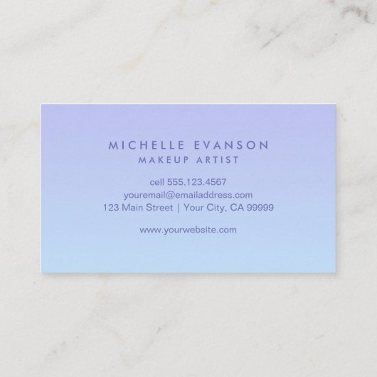 Paarse Periwinkle Blue Gradient Modern Visitekaartje (Achterkant)