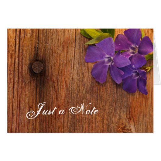 Paarse Periwinkle en Barn Wood, enkel een opmerkin (Voorkant Horizontaal)