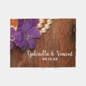 Paarse Periwinkle en parellanzen: landelijk huweli Fleece Deken (Voorkant (Horizontaal))