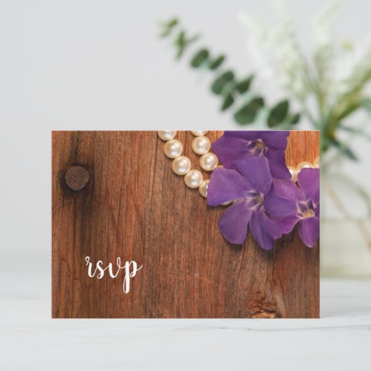 Paarse periwinkle, parellen over hout RSVP (Staand voorkant)