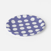 paarse periwinnaresse | witte haarpunten papieren bordje (Gekanteld)