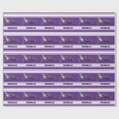 Paarse personaliseer Voetbal Cadeaupapier (Vlak)