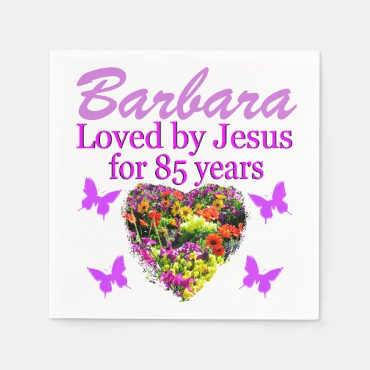  PAARSE PERSONALISEREN BLOEM 85 JAAR OUD SERVET (Voorkant)