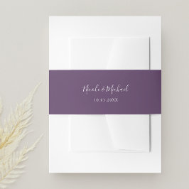Paarse persoonlijke bruiloft uitnodigingen wikkel