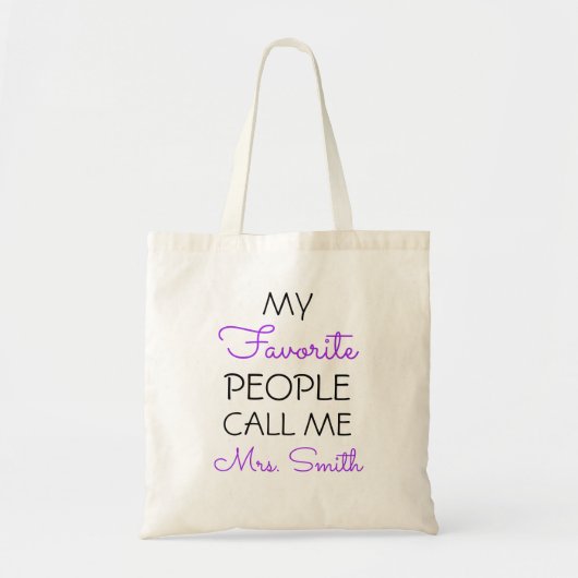 Paarse persoonlijke favoriete mensen tote bag (Voorkant)