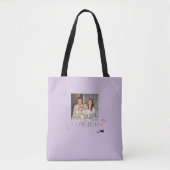 Paarse Persoonlijke Foto en Mohters Day Tote Bag (Voorkant)