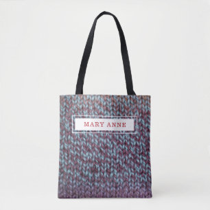 Paarse persoonlijke tote bag