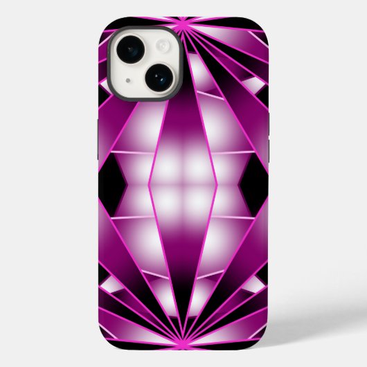 Paarse perspectiefverloopkleur gevulde tekening Case-Mate iPhone case (Achterkant)