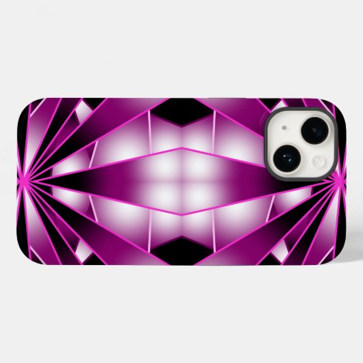 Paarse perspectiefverloopkleur gevulde tekening Case-Mate iPhone case (Achterkant (horizontaal))