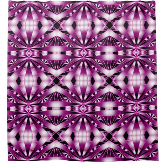 Paarse perspectiefverloopkleur gevulde tekening douchegordijn (Voorkant)