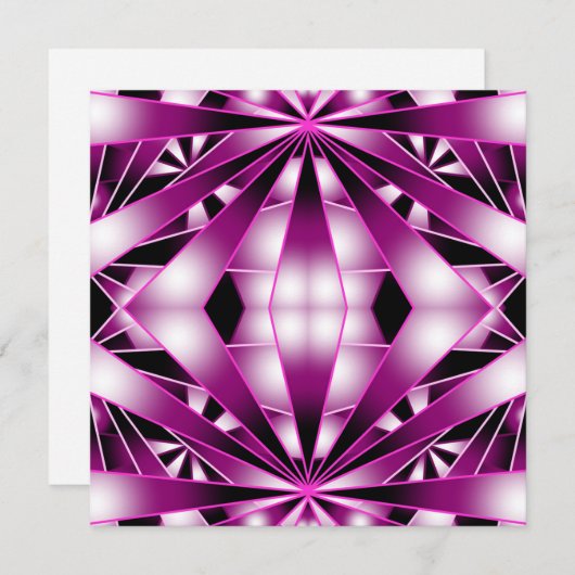 Paarse perspectiefverloopkleur gevulde tekening feestdagenkaart (Voorkant / Achterkant)