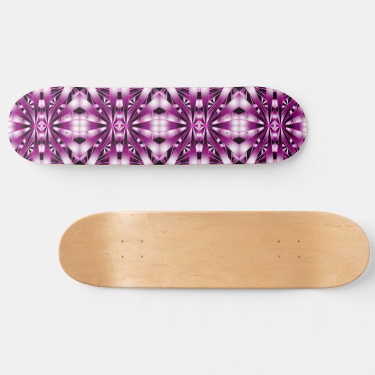 Paarse perspectiefverloopkleur gevulde tekening persoonlijk skateboard (Horizontaal)